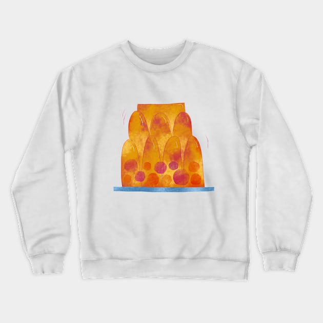 Wobbly Jelly Watercolor Food Art Crewneck Sweatshirt by NicSquirrell